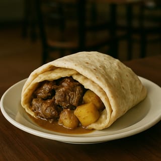 Curried Goat Roti